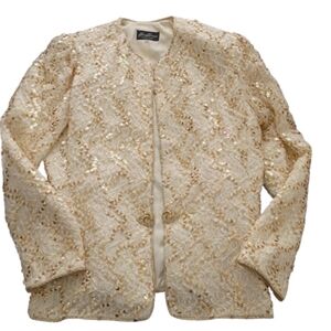 Karen Lawrence By Matthew Vintage Sequin Jacket 12 Glam Wedding